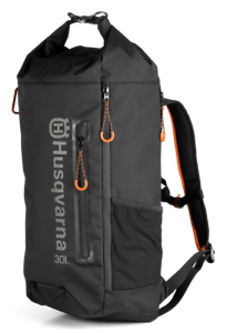 HUSQVARNA RYGGSEKK 30L VANNT.MED ROLLTOPP SVART/ORANSJE