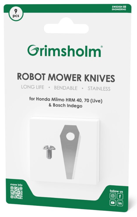 KNIVER ROBOT HONDA MIIMO HRM40/70 OG BOSCH INDEGO 9STK M/SKRUER GRIMSHOLM - Bilde 1