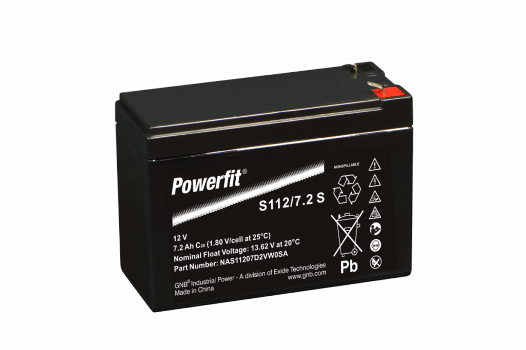 BATTERI 12V 7,2AH C20 VEDL.FRITT POWERFIT