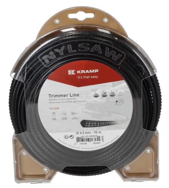 TRIMMERTRÅD NYLSAW FIRK. SORT 4,5MM 16M