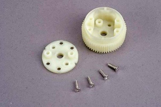 MAIN DIFF GEAR / COVER / SCREWS / PLATE - TRAXXAS