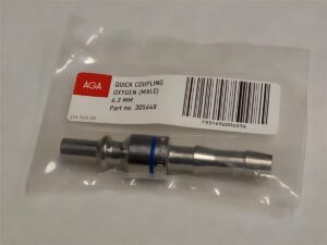 v02_8B06F4BB9E5B78F56224338D2025AE8B.jpg SLANGESOKKEL FOR HURTIGKOBLING OKSYGEN 6,3MM - LINDE