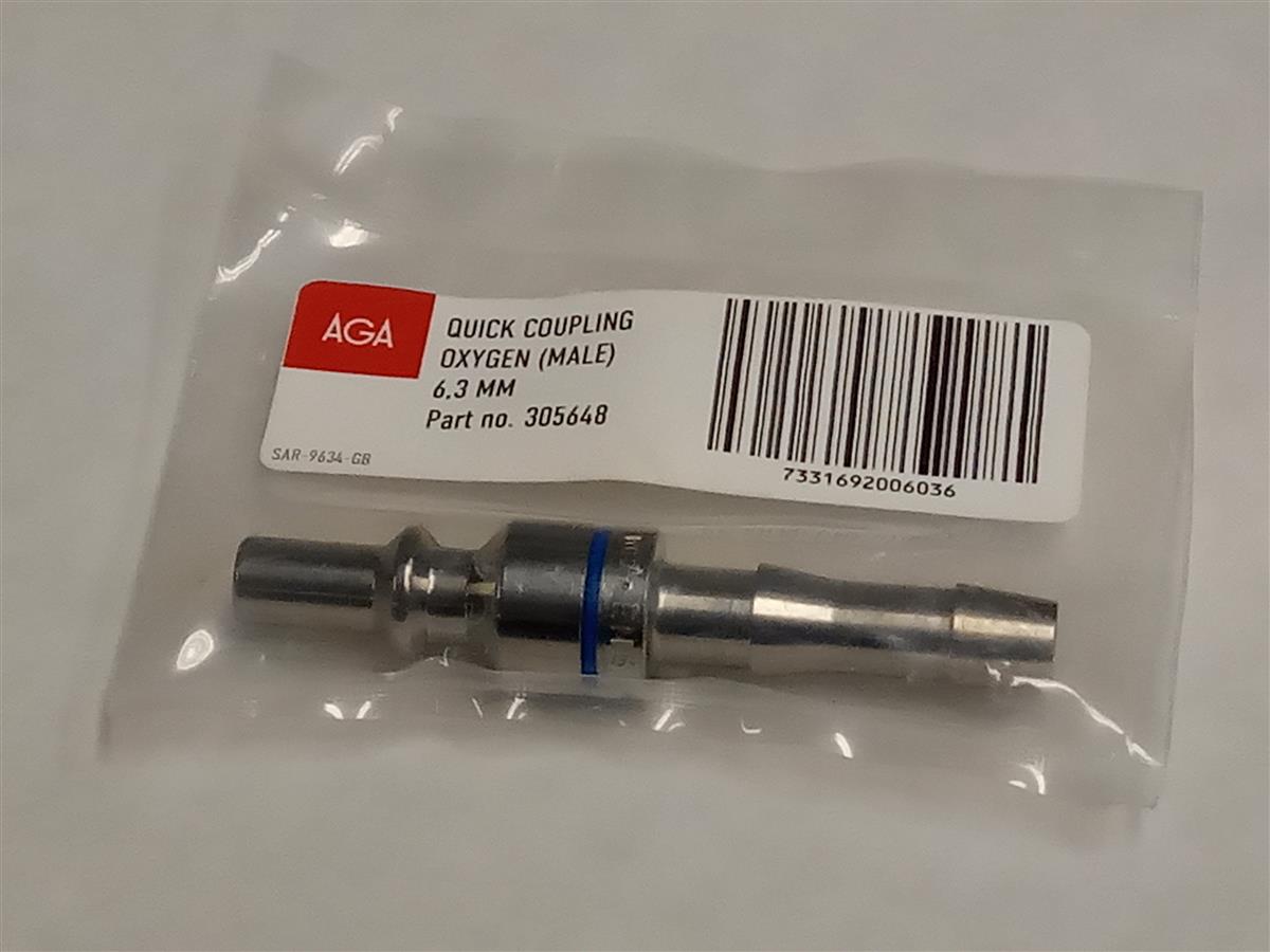 SLANGESOKKEL FOR HURTIGKOBLING OKSYGEN 6,3MM - LINDE - Bilde 1