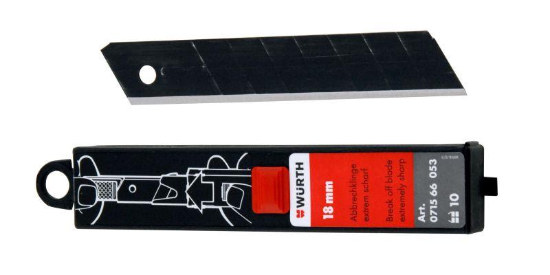 BLAD FOR BRYTEBLAD KNIV SORT 10PK - 18MM STÅLFØRING WÜRTH