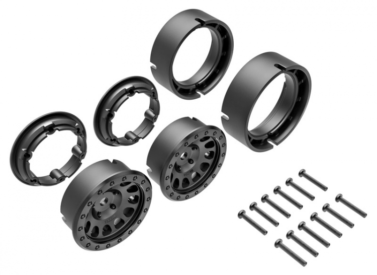 FELG BEADLOCK 1,0" BLACK TRX-4M - TRAXXAS