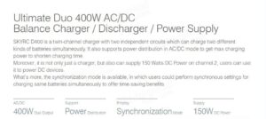 ULTIMATE DUO 400W SKYRC 100123-02