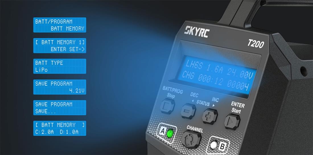 SKYRC T200 12/220V 2x100W COMPUTERLADER - Bilde 4