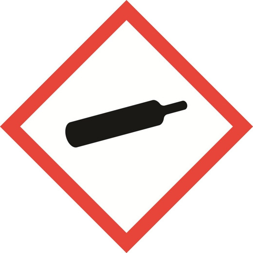 SKILT "GASS UNDER TRYKK" 30X30CM - SELVKLEBENDE