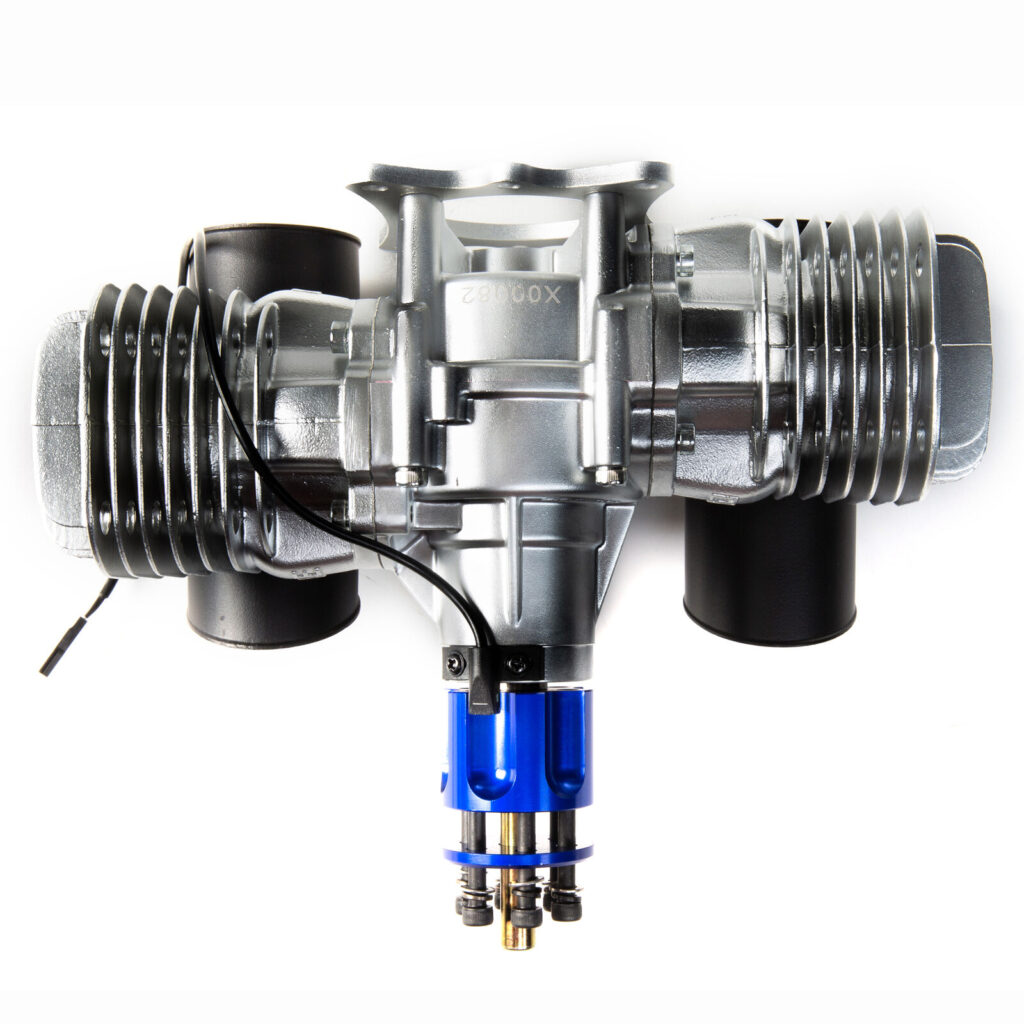 DLE 130CC TWIN BENSINMOTOR MED POTTE OG TENNING