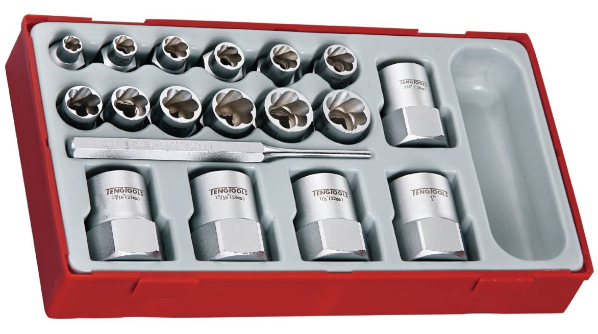 PINNESKRUEUTTREKKERSETT 18 DELER TTBE18 - TENG TOOLS