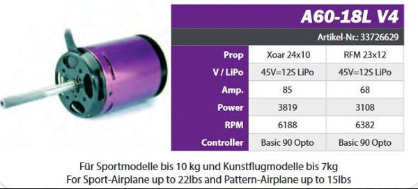 HACKER A60-18L V4 OUTRUNNER MOTOR 33726629 - Bilde 2