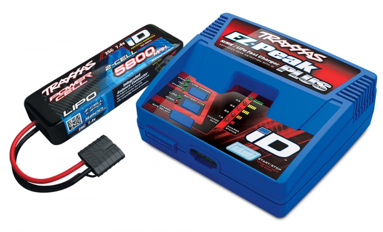 TRAXXAS EZ-PEAK PLUS 4Ah LADER + 2S-5800mAh-7,4V BATT