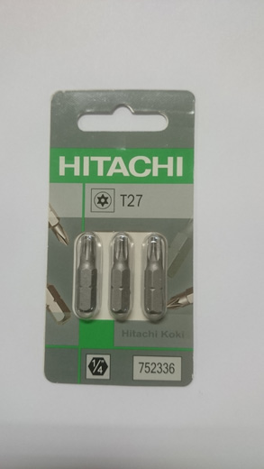 BITS 1/4" TORX T27 M/HULL 25MM 3PK - HITACHI