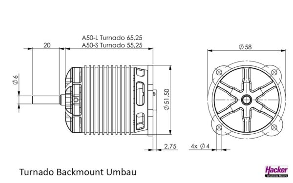 HACKER A50-10L TURNADO V4 KV530 LONG SHAFT - Bilde 4