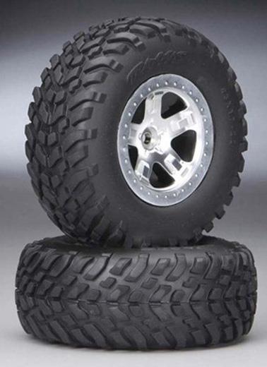 TIRES/WHEELS ASSEMBLED REAR SLASH (2) - TRAXXAS