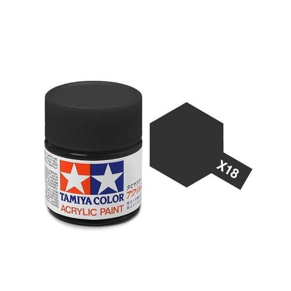 TAMIYA X-18 SEMI GLOSS BLACK ACRYLIC