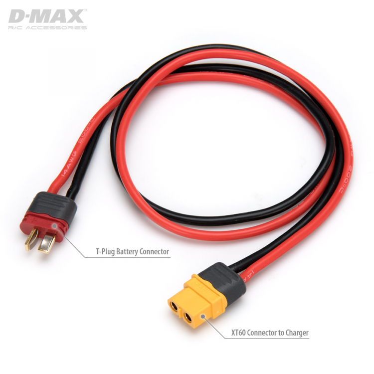 LADEKABEL T-PLUG HANN TIL XT60 14AWG 500mm