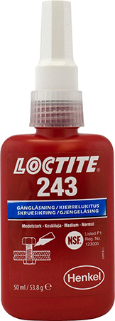 SKRUELÅSING - LOCTITE 243 50ML  BLÅ