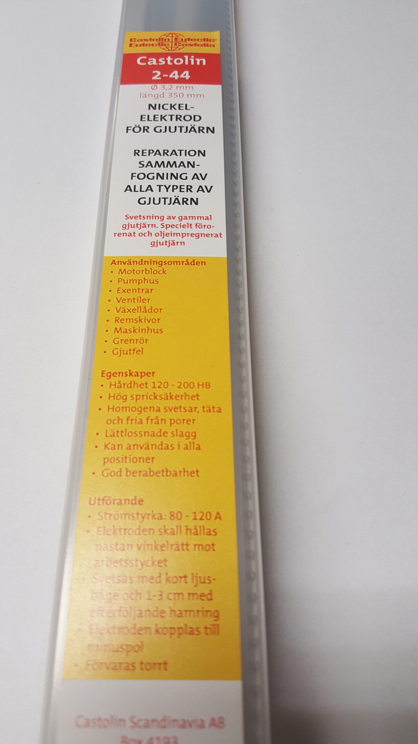 STØPEJERNSELEKTRODE CAST.2-44 3,2MM PK.À 5 STK PINNER - Bilde 2