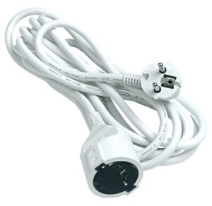 SKJØTELEDNING M/JORD 5M HVIT PVC - PRO