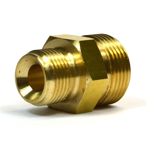 ADAPTER 22X1,5 HAN TIL 3/8" BSP HAN INNV.KON I BEGGE ENDER
