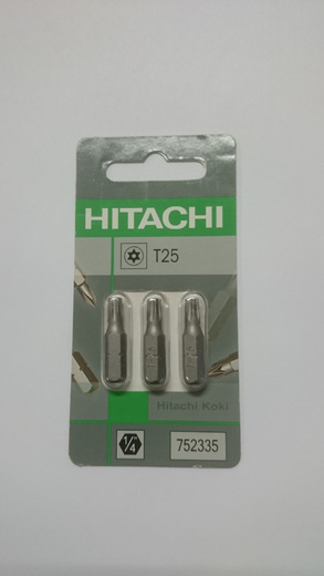 BITS 1/4" TORX T25 M/HULL 25MM 3PK - HITACHI