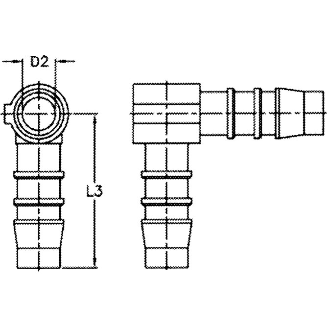 SKJØTESTYKKE PLAST 90° 16MM