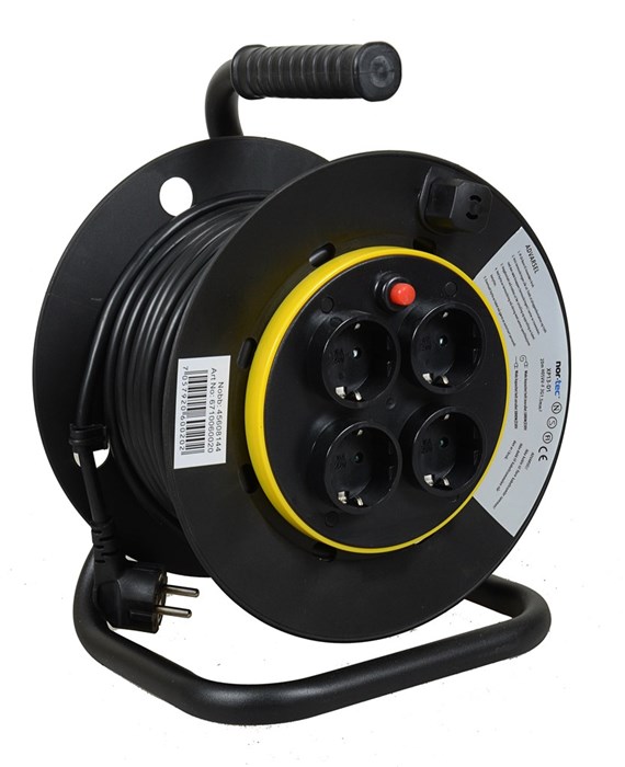 KABELTROMMEL 20M 3G 1,5MM² IP20 ANTI TVIST - NOR TEC