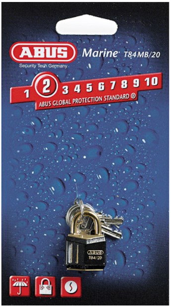HENGELÅS T84MB/20 SV MARINE RUSTFRI - ABUS