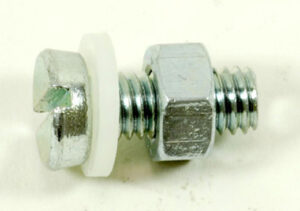 Skiltskrue m/nylonskive og mutter 6x20mm