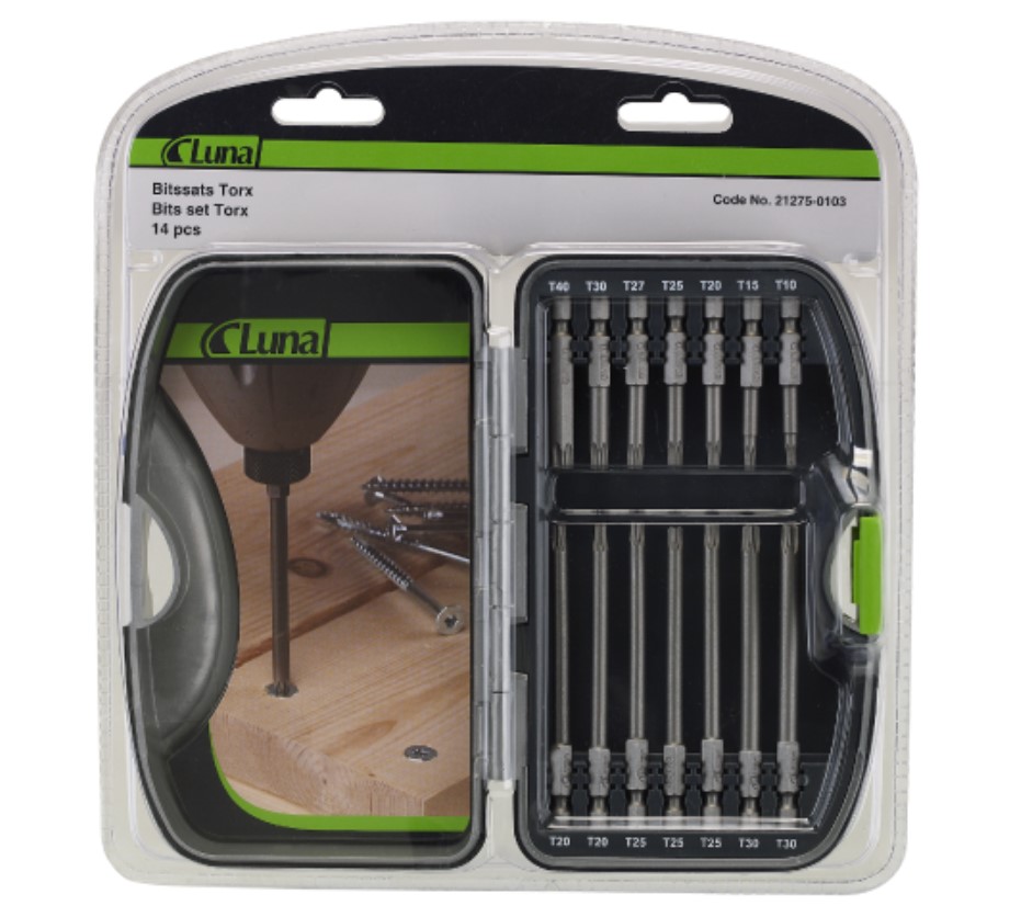 BITSSETT 14 DELER TORX - LUNA