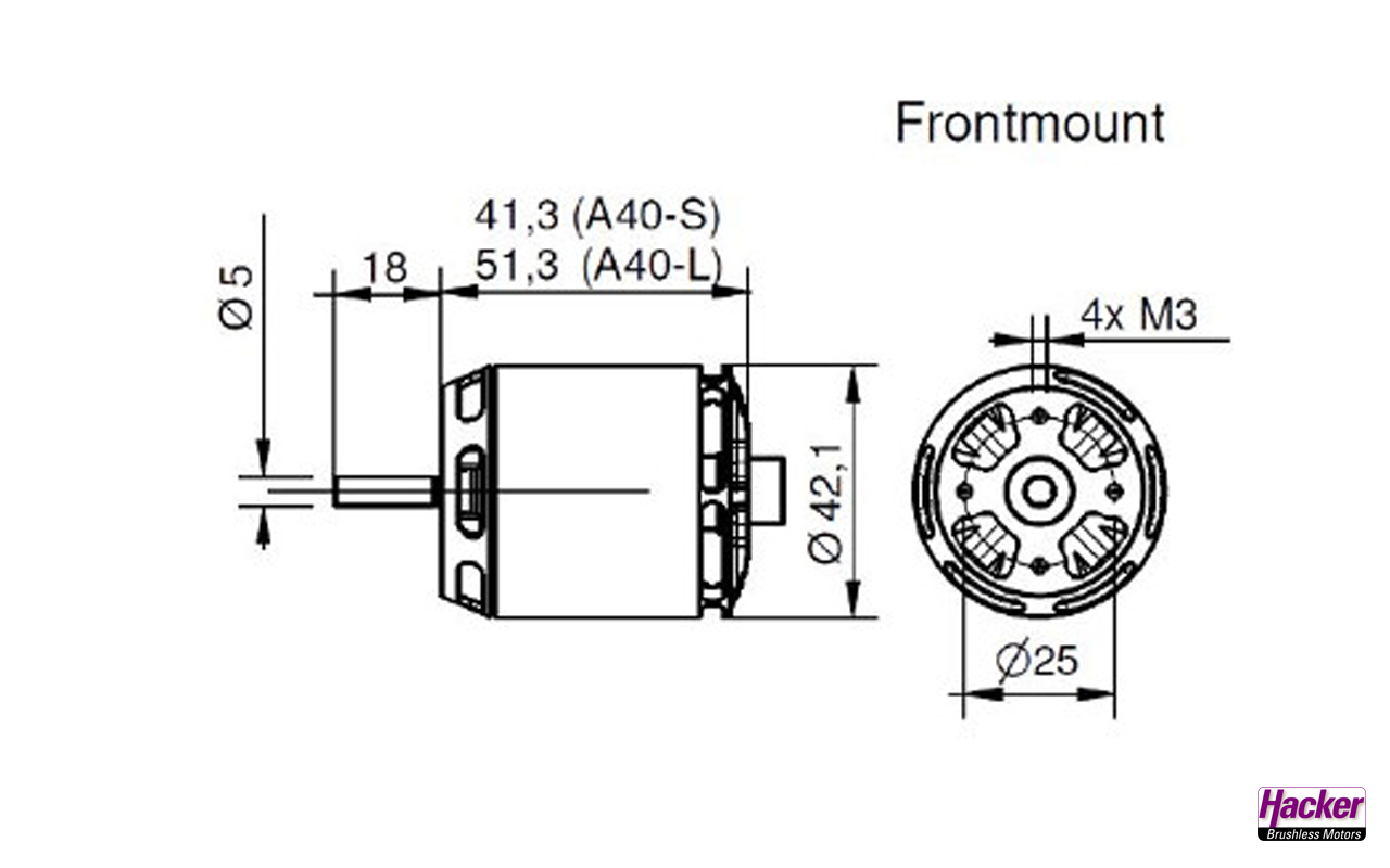HACKER A40-12L V4 OUTRUNNER MOTOR 14 POLE - Bilde 5