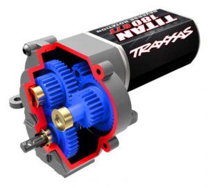 TRANSMISSION W/MOTOR TITAN 87-T 9,7:1 TRX-4M - TRAXXAS