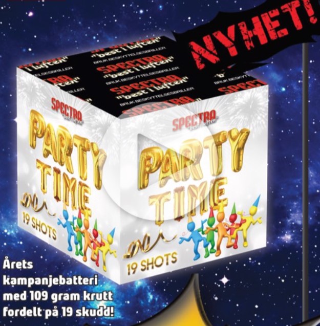 PARTY TIME, 19 SKUDD - SPECTRA