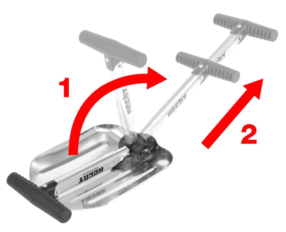 SNØSKUFFE HECHT FOLDBAR 20.5CM BREDDE 28-60CM LENGDE ALU