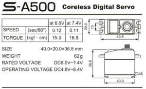 FUTABA S-A500 SERVO 16.8KG 0,11S HV S.BUS (FLY)