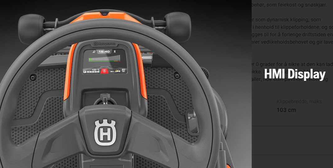 HUSQVARNA R200IX AWD BAT. RIDER INKL.AGREG. 94CM OG LADER - Bilde 7