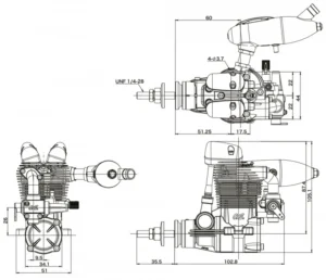 OS MAX FS-64V 4-STROKE ENGINE