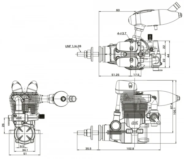 OS MAX FS-64V 4-STROKE ENGINE - Bilde 2
